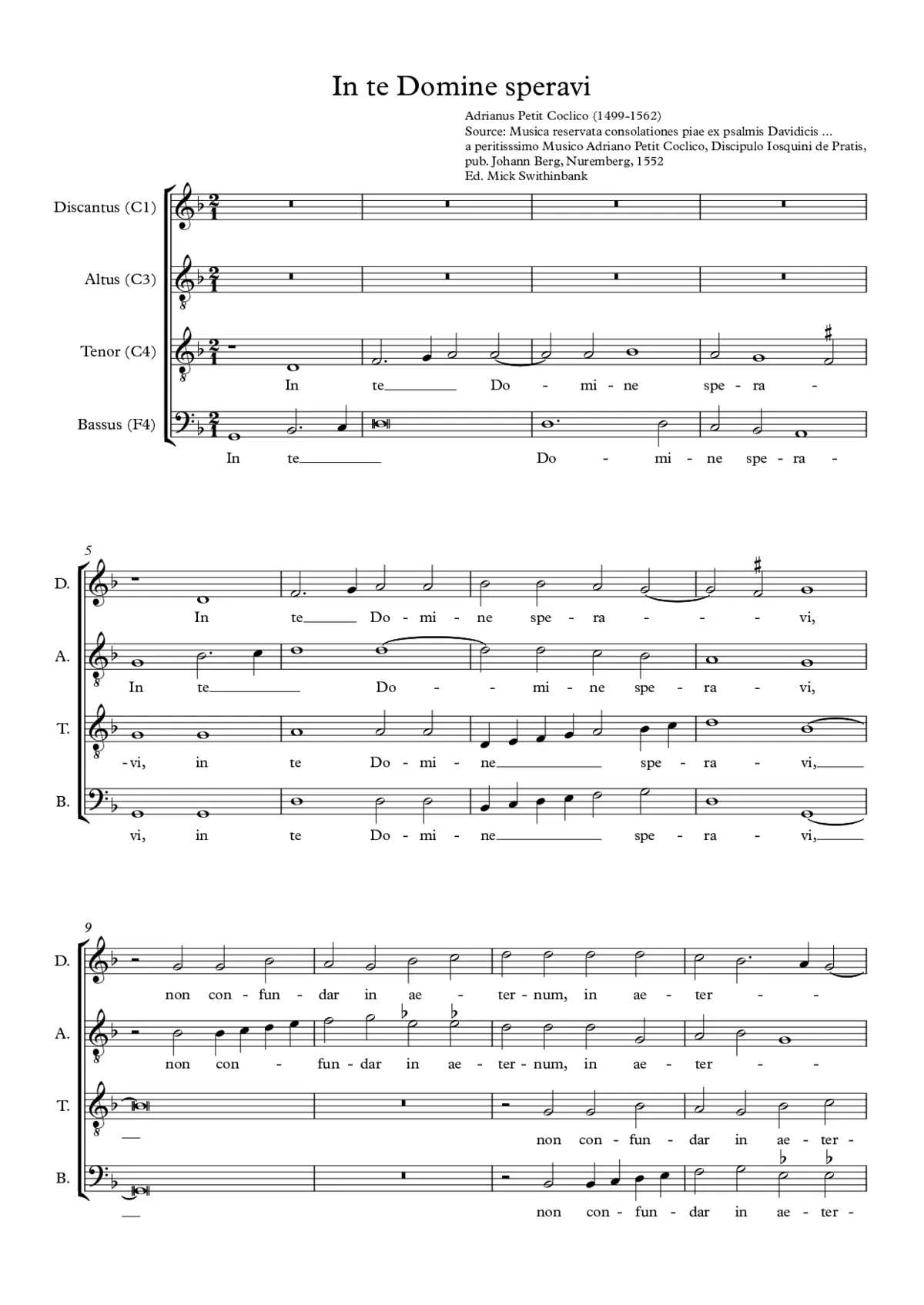 In te Domine speravi - Page 1