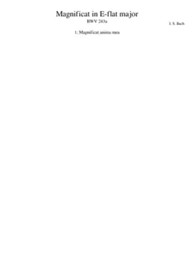 Magnificat in E-flat major BWV 243a