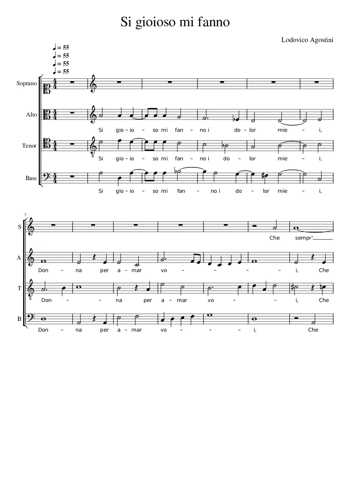 Si gioioso mi fanno - Page 1