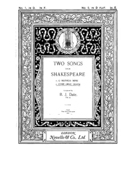 2 Songs from Shakespeare, Op.9
