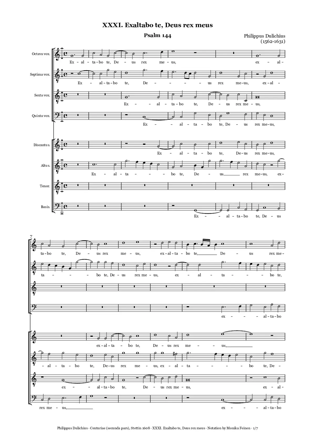 Exaltabo te, Deus rex meus - Page 1