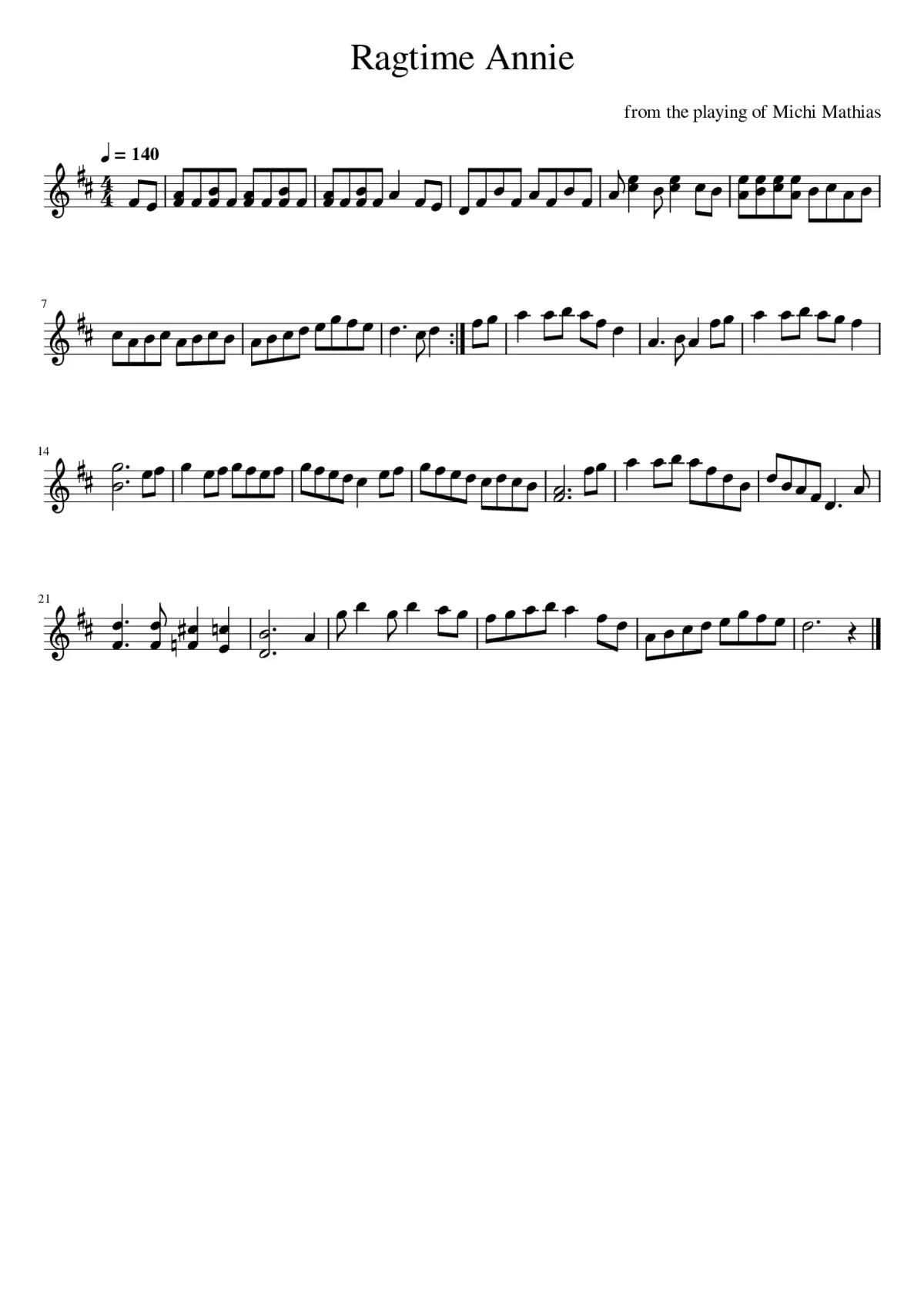 Ragtime Annie - Page 1