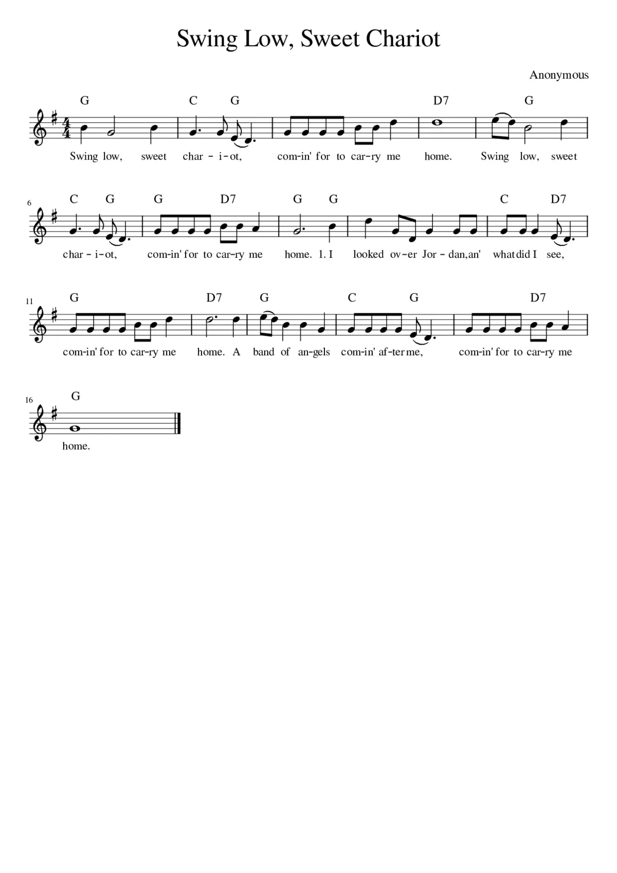Swing low sweet chariot - Page 1