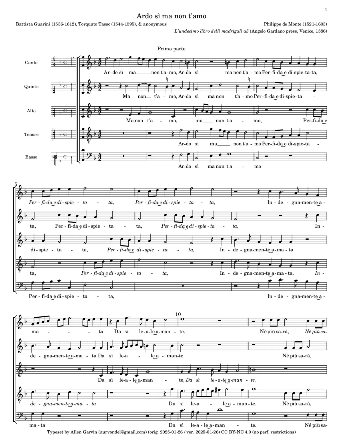 Ardo sì ma non t'amo - Page 1