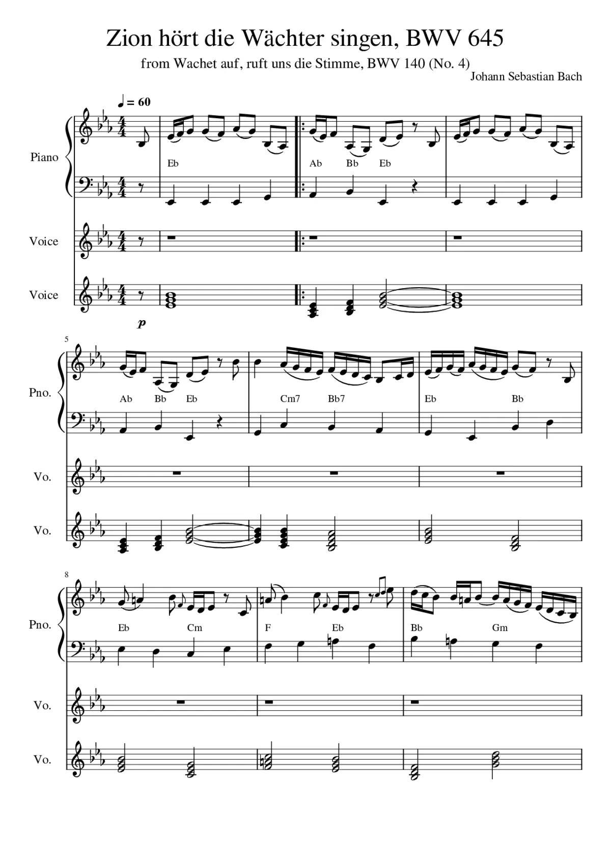 Wachet auf ruft uns die Stimme BWV 645 - Page 1