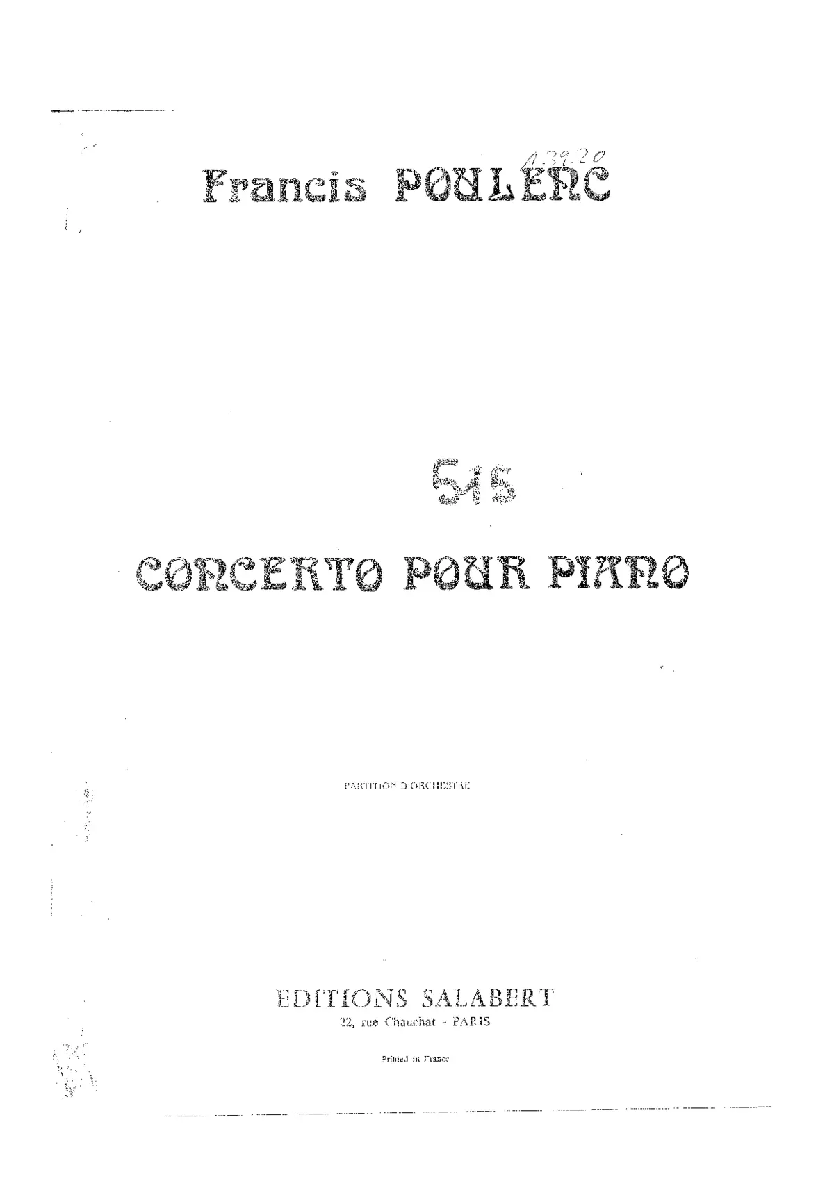 Concerto for Piano and Orchestra - Page 1