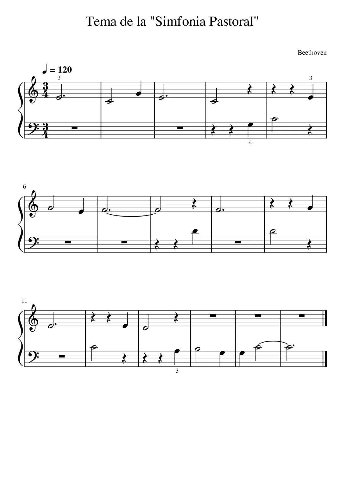 Tema de la Simfonia Pastoral - Beethoven - Page 1