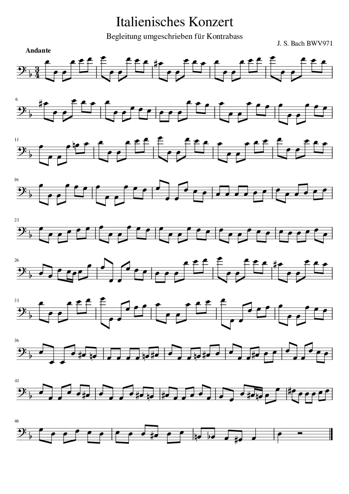 Italienisches Konzert BWV 971 - Page 1