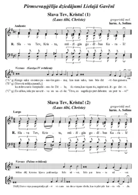 Slava Tev, Kristu (Laus Tibi, Christe) (Andris Solims (harm.))