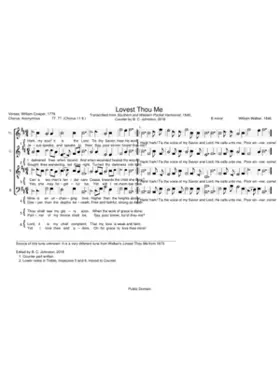 Lovest Thou Me (1846) - William Walker