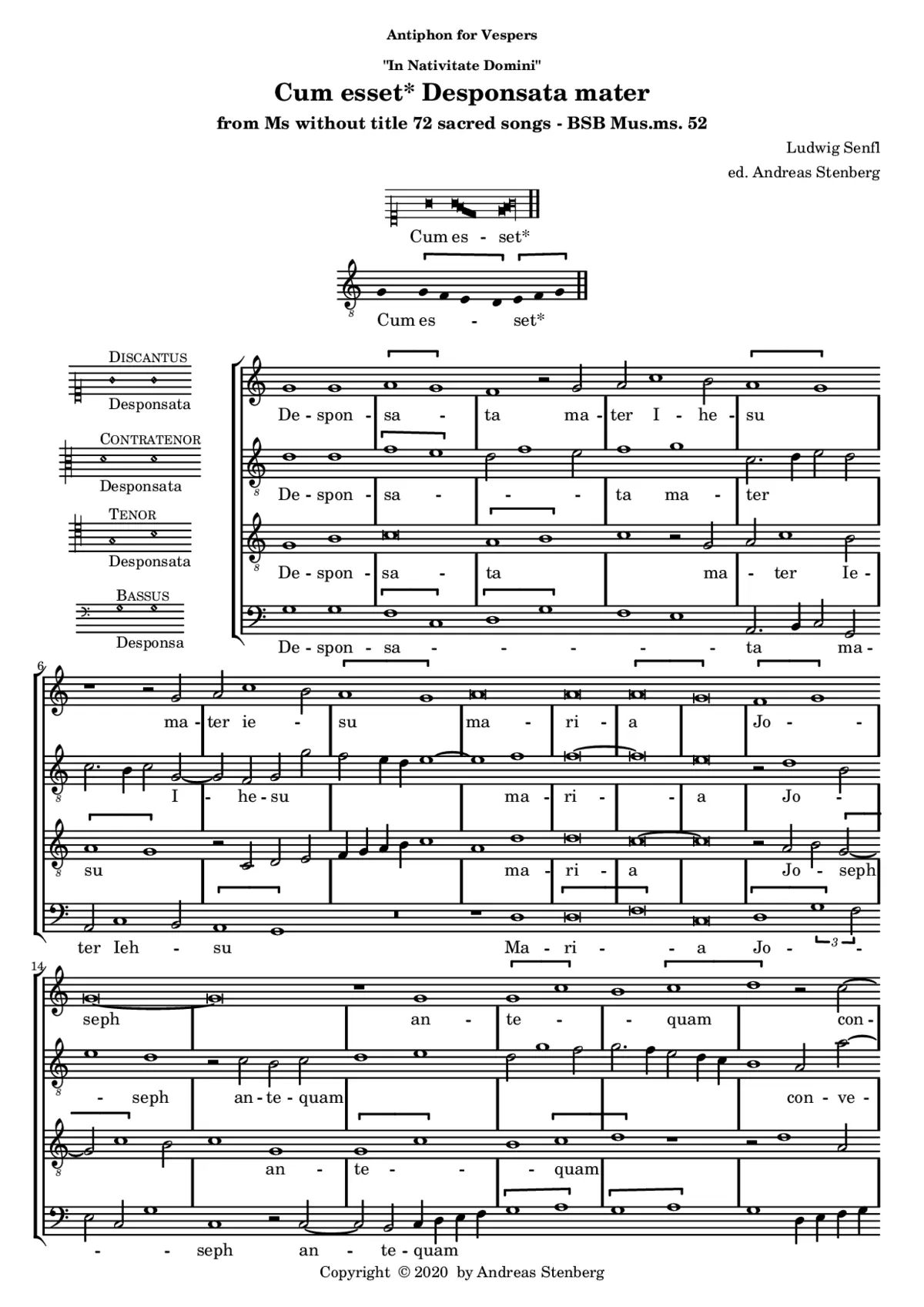 Cum esset desponsata mater - Page 1