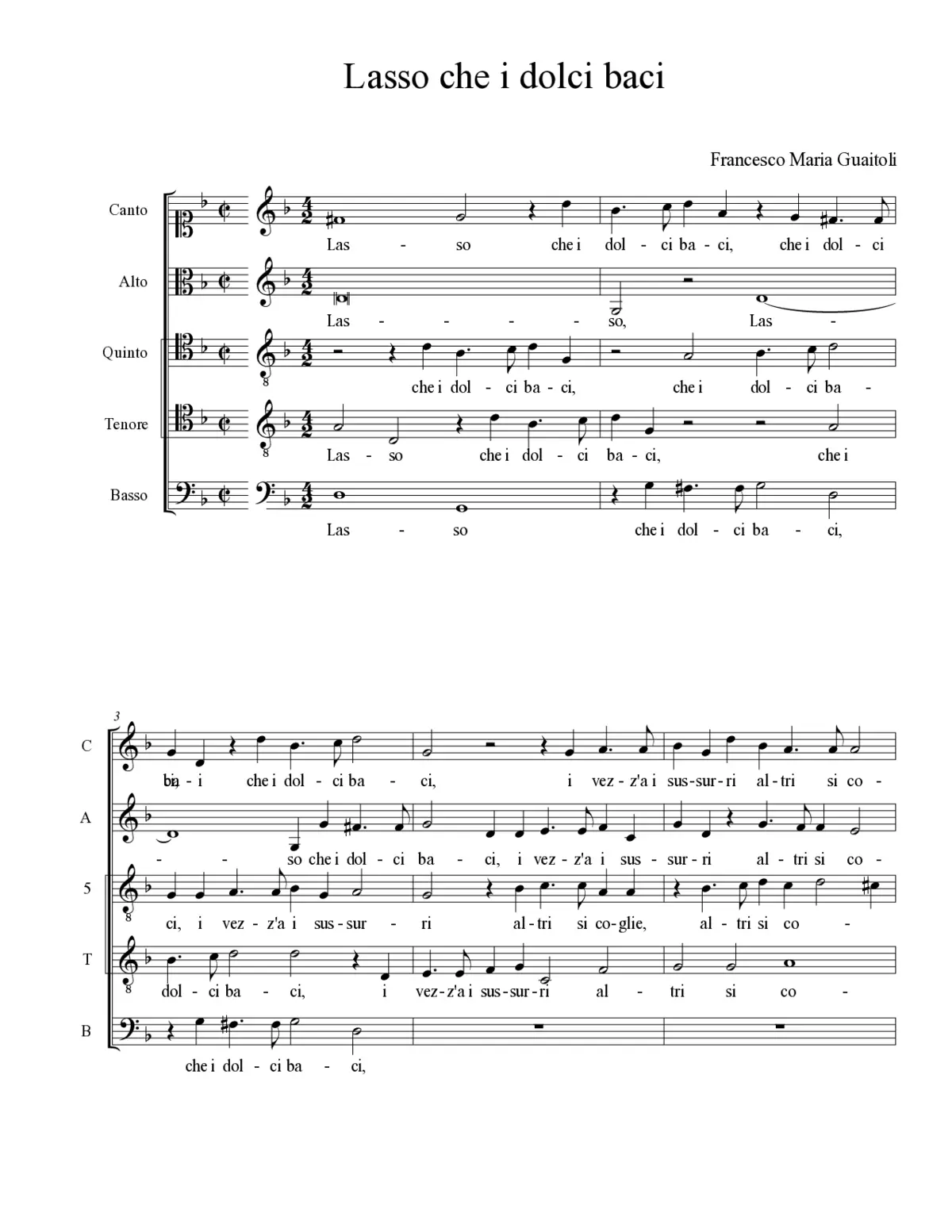 Lasso che i dolci baci - Page 1