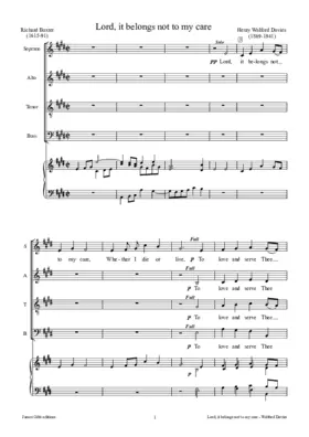 Lord it belongs not to my care