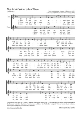 Nun lobet Gott im hohen Thron