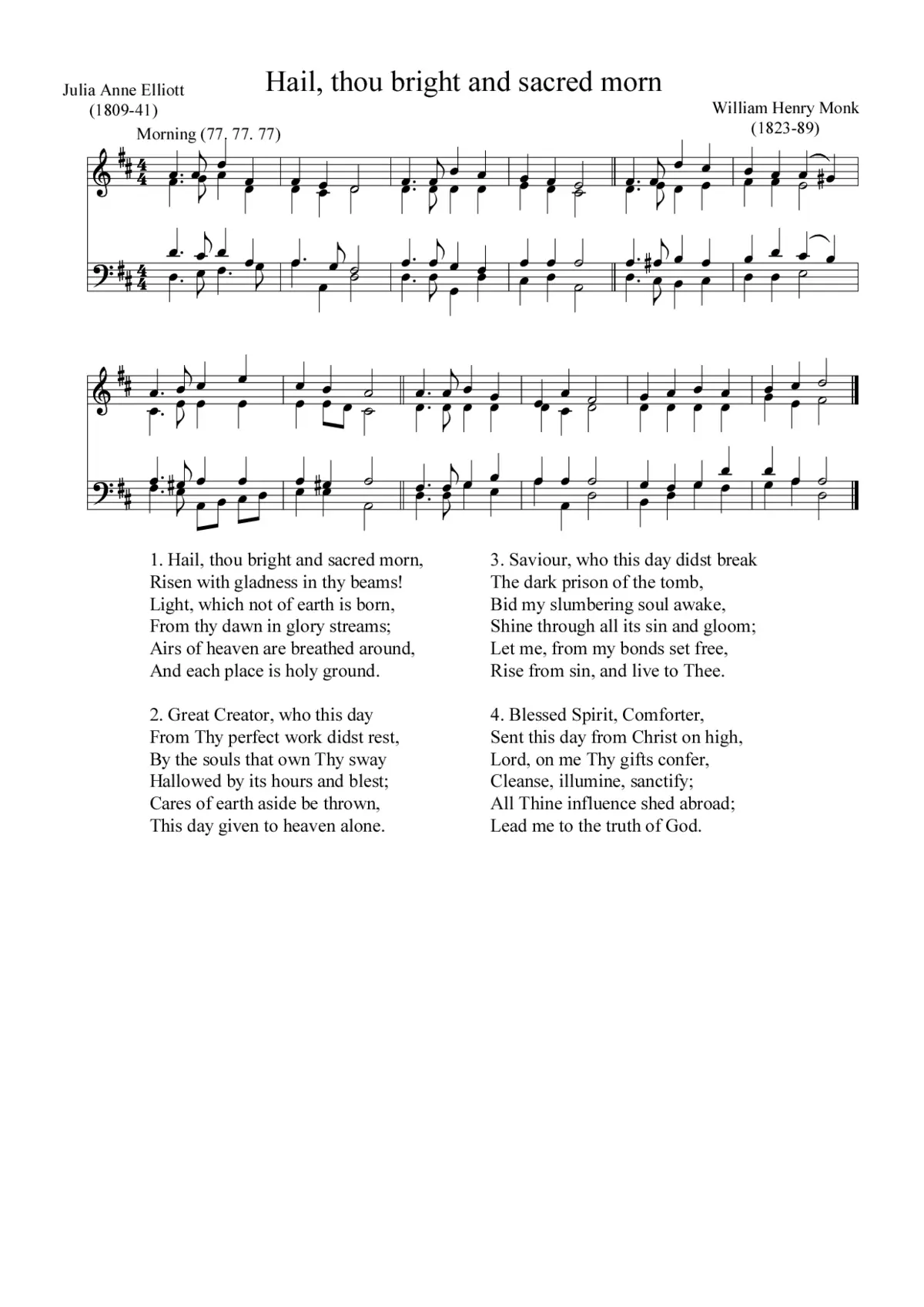Hail, thou bright and sacred morn - Page 1