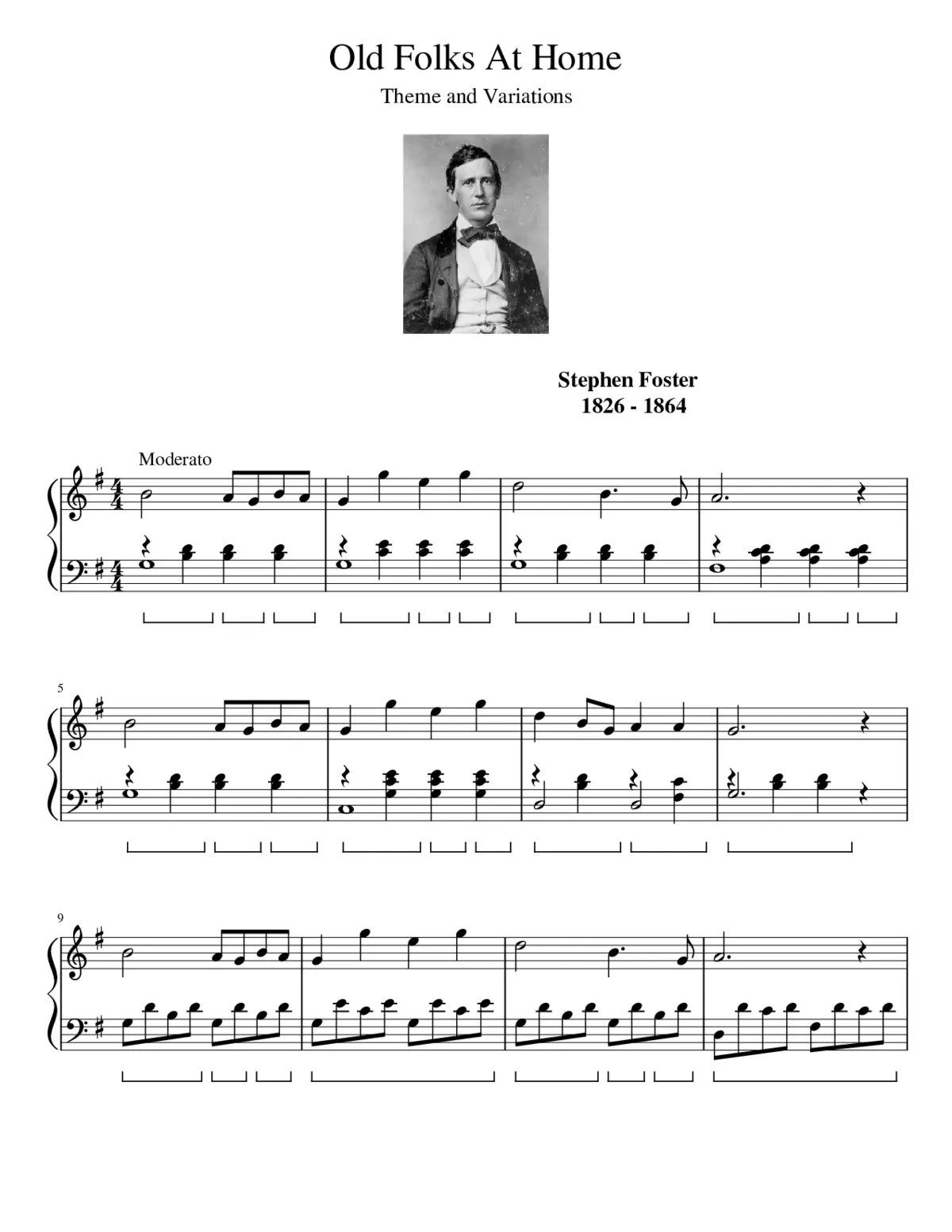 Old Folks At Home - Theme and Variations - Page 1