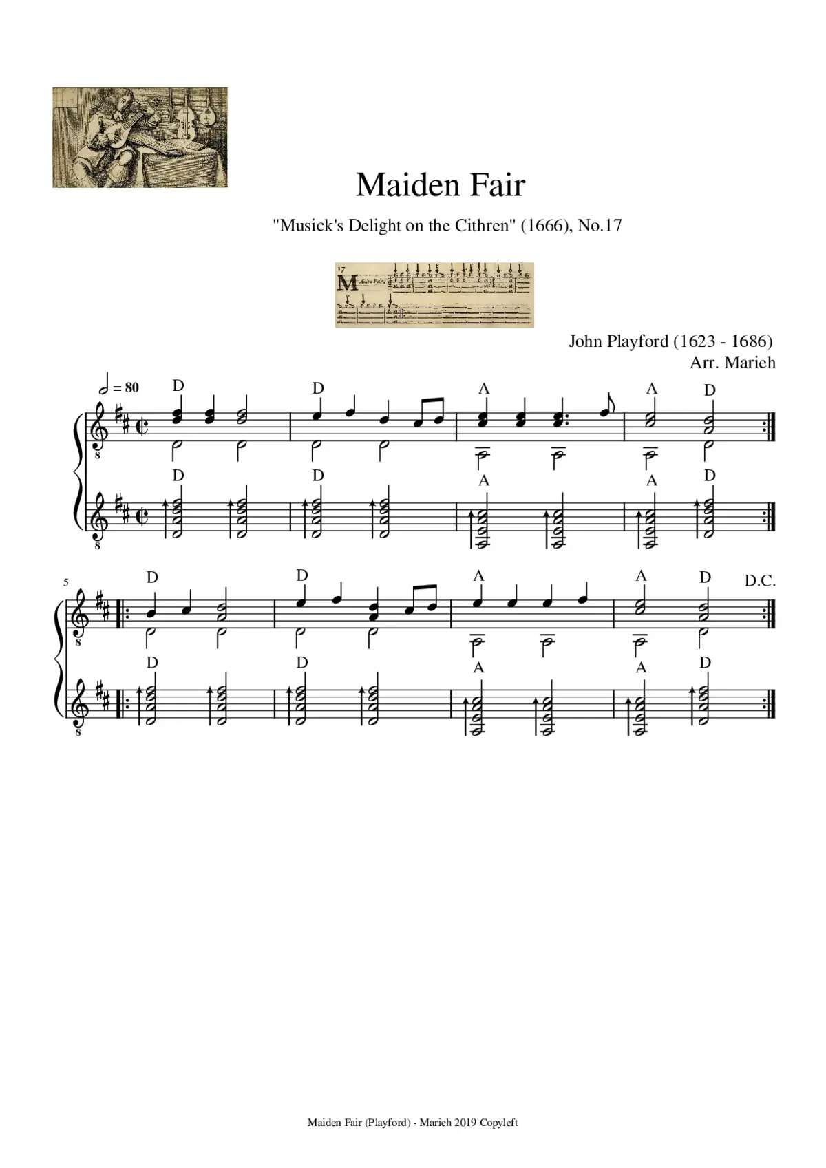 Musick's Delight on the Cithren - Page 1