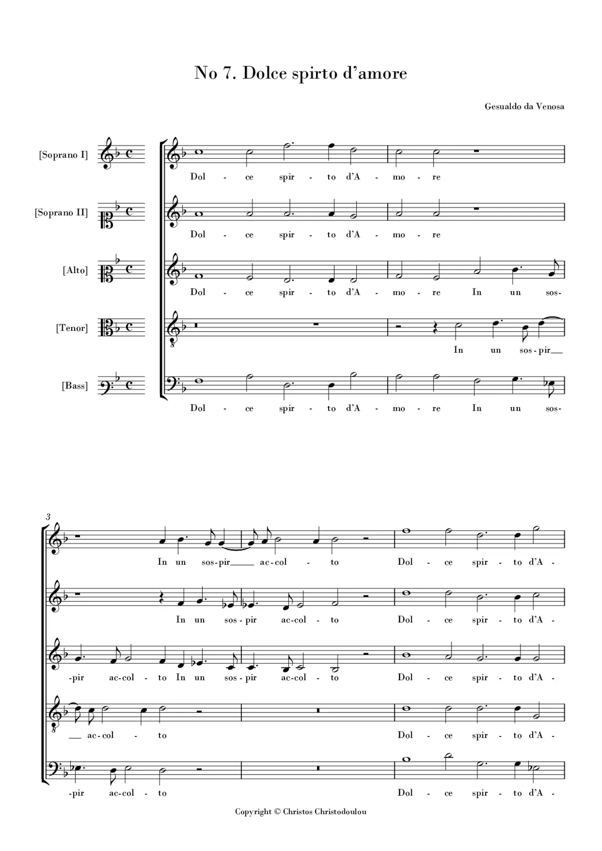 Dolce spirto d'amore - Page 1