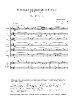 To be sung of a summer night on the water