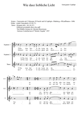 Wie dasz liebliche Licht
