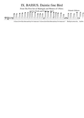 IX. BASSUS. Daintie fine Bird