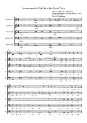 Lamentations for Holy Saturday, Lesson 1
