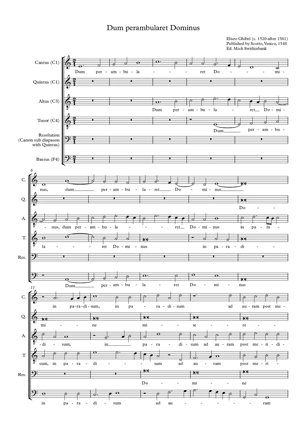 Dum perambularet Dominus - Page 1