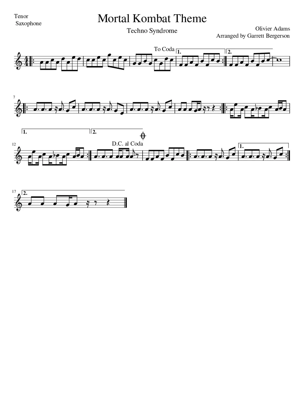 mortal kombat theme techno-syndrome 7 mix - Page 1