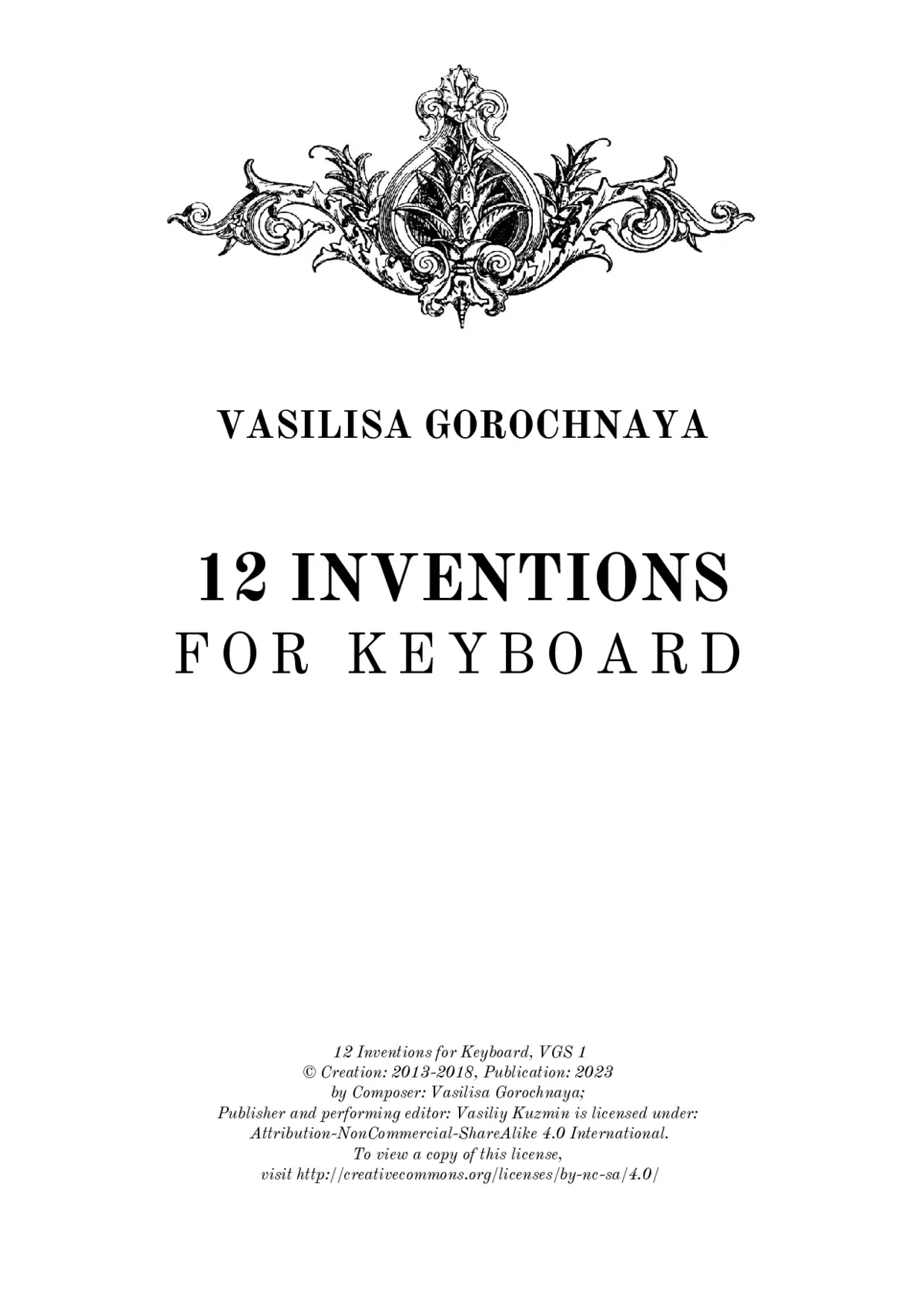 12 Inventions for piano - Page 1
