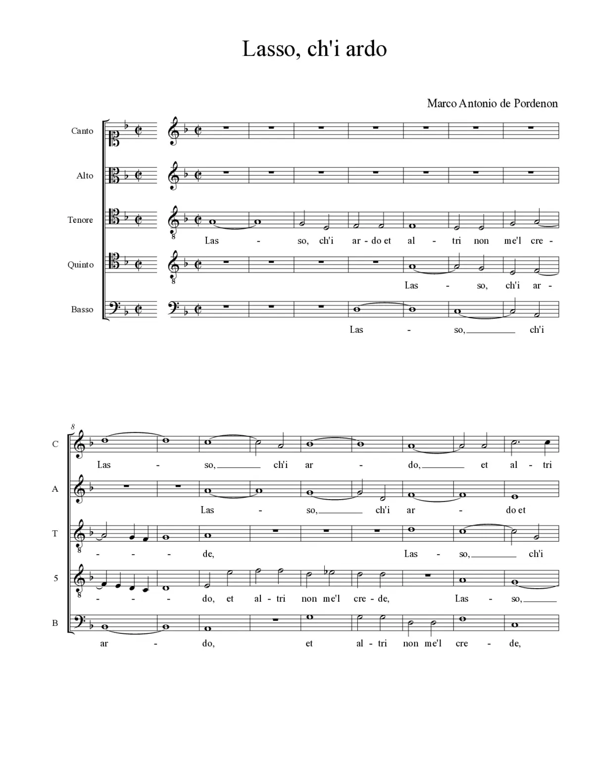 Lasso, ch'i ardo - Page 1