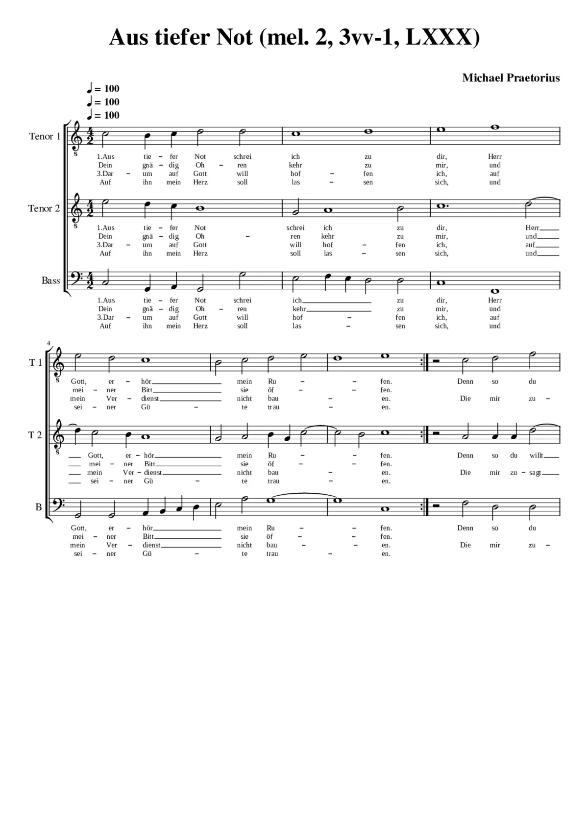 Aus tiefer Not schrei ich zu dir - Page 1