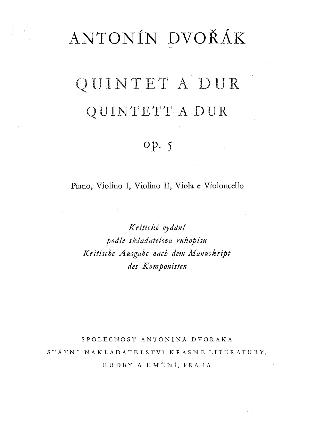 Piano Quintet No.1 - Page 1