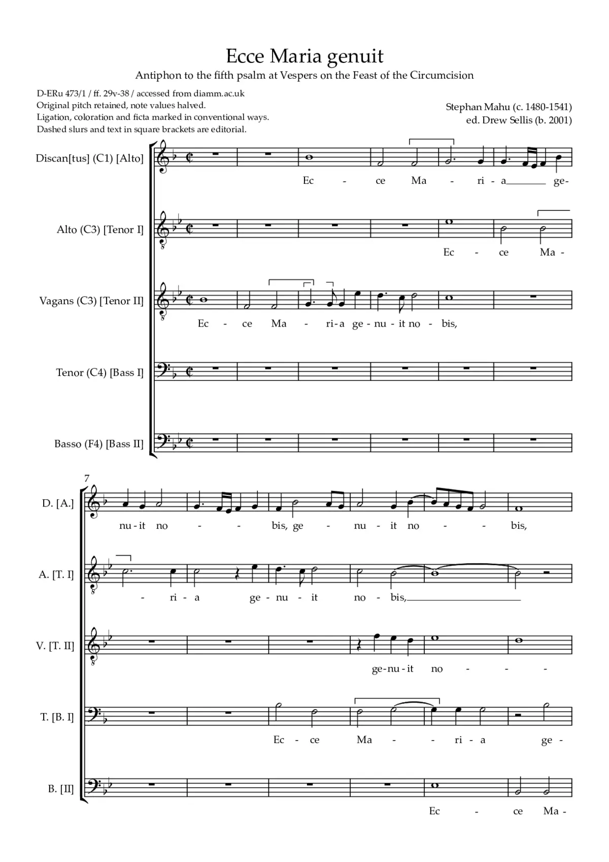 Ecce Maria genuit - Page 1