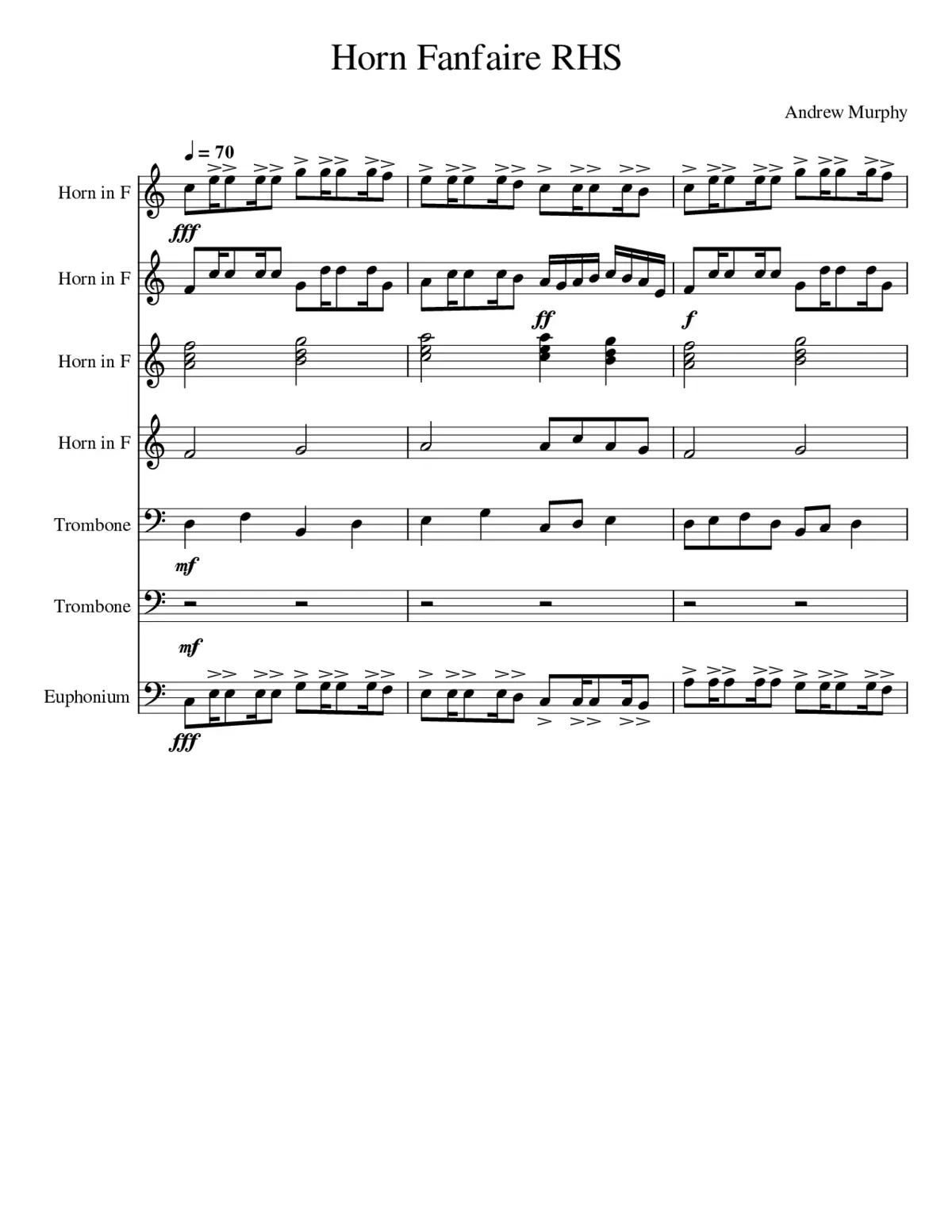 Epic brass fanfaire - RHS - Page 1