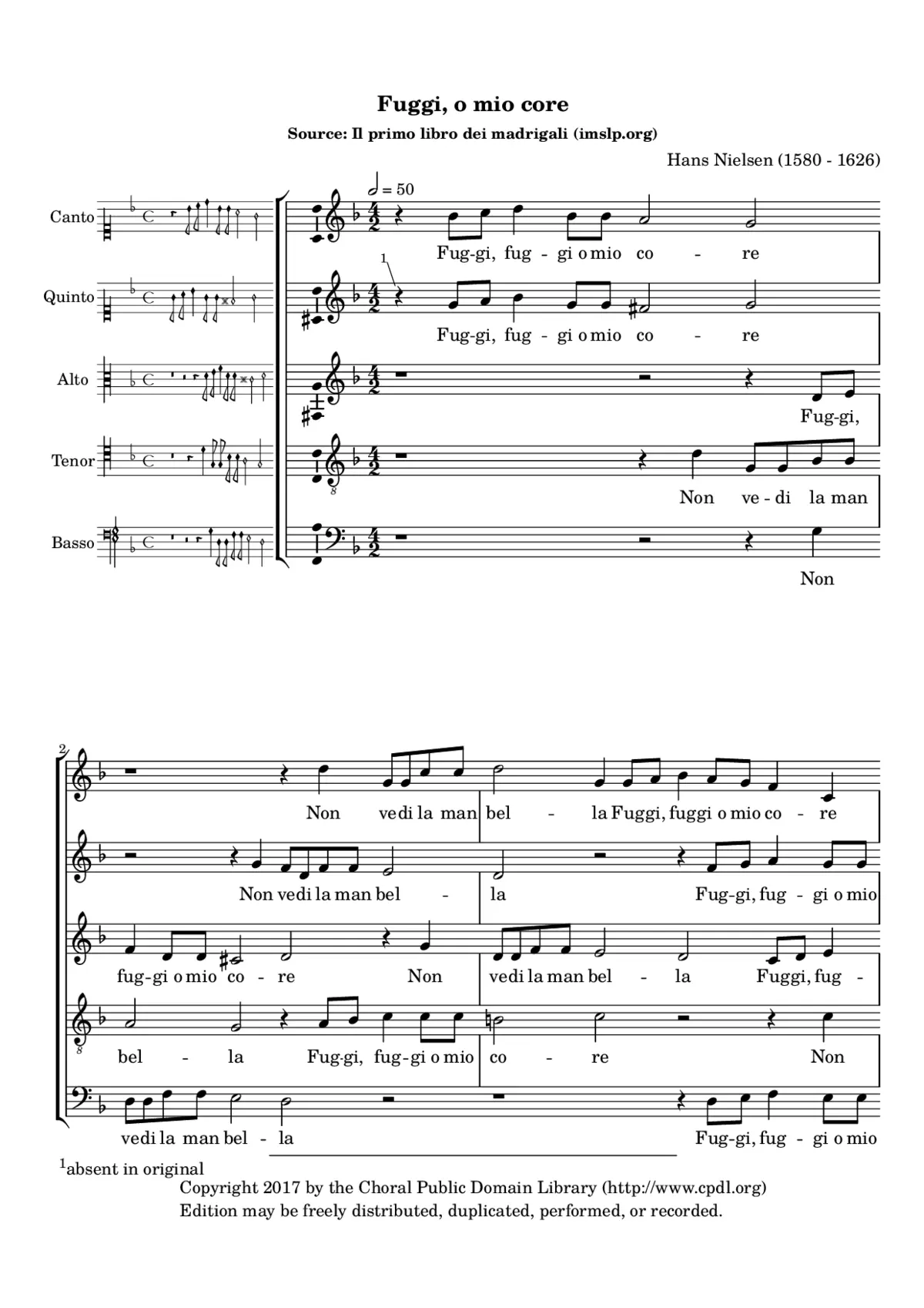Fuggi, fuggi o mio core - Page 1