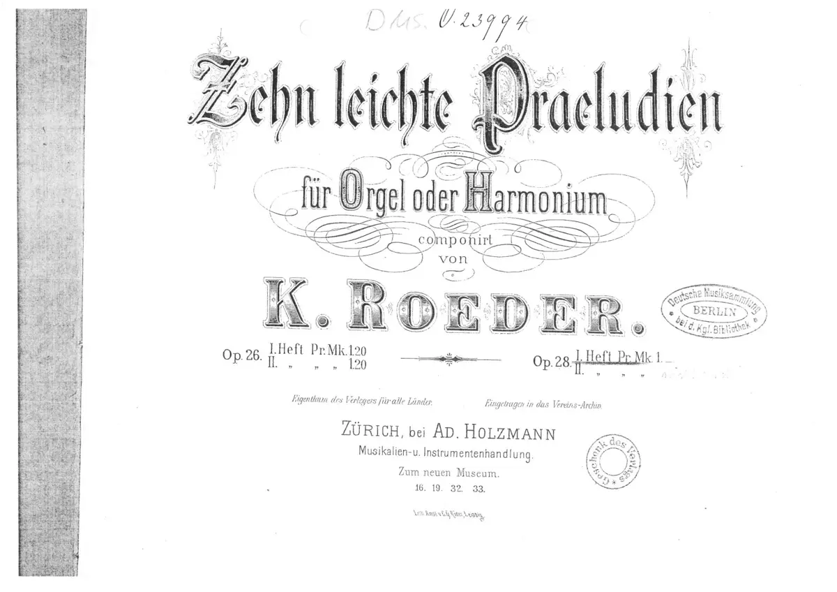 Zehn leichte Praeludien für Orgel oder Harmonium - Page 1