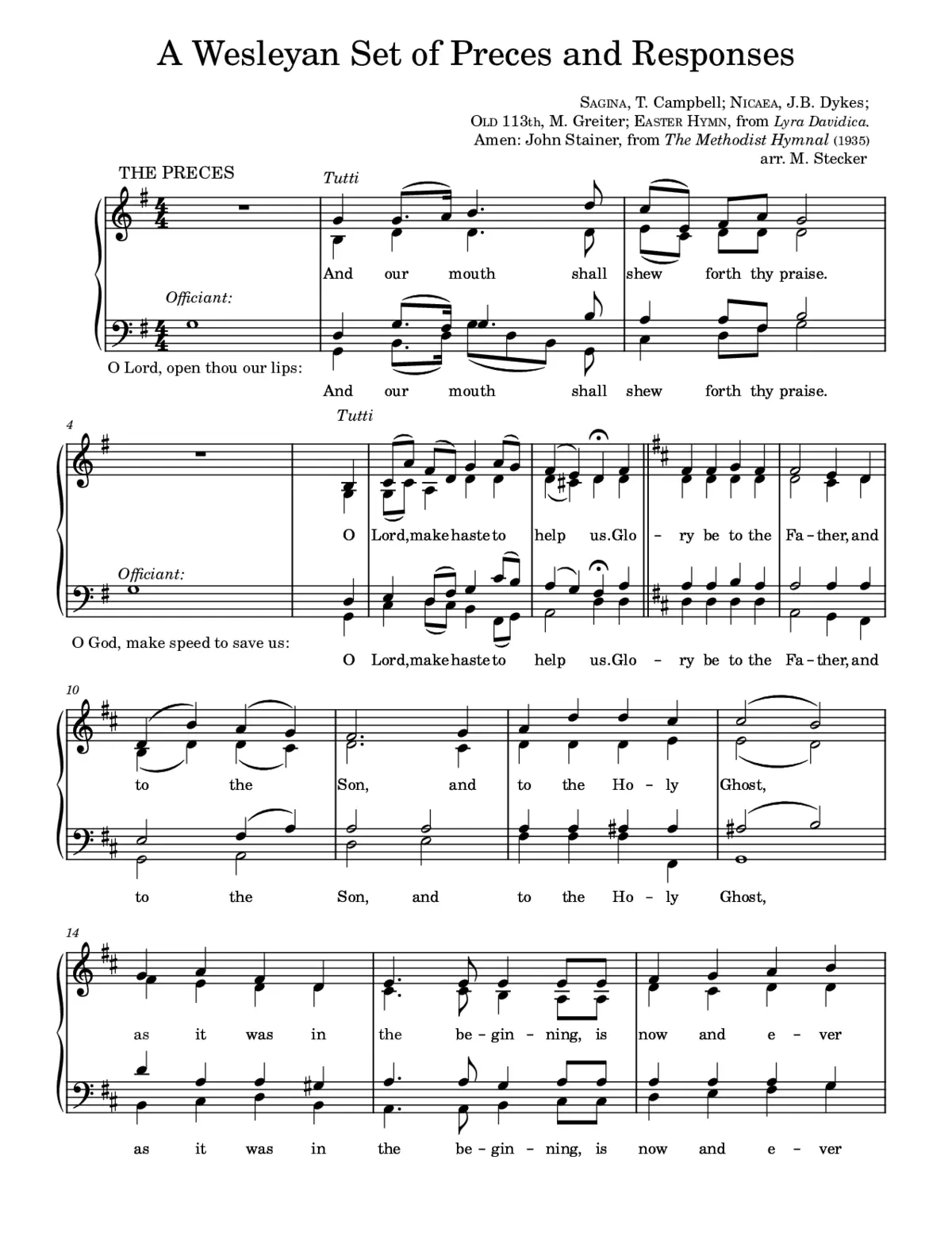 A Wesley Set of Preces and Responses - Page 1