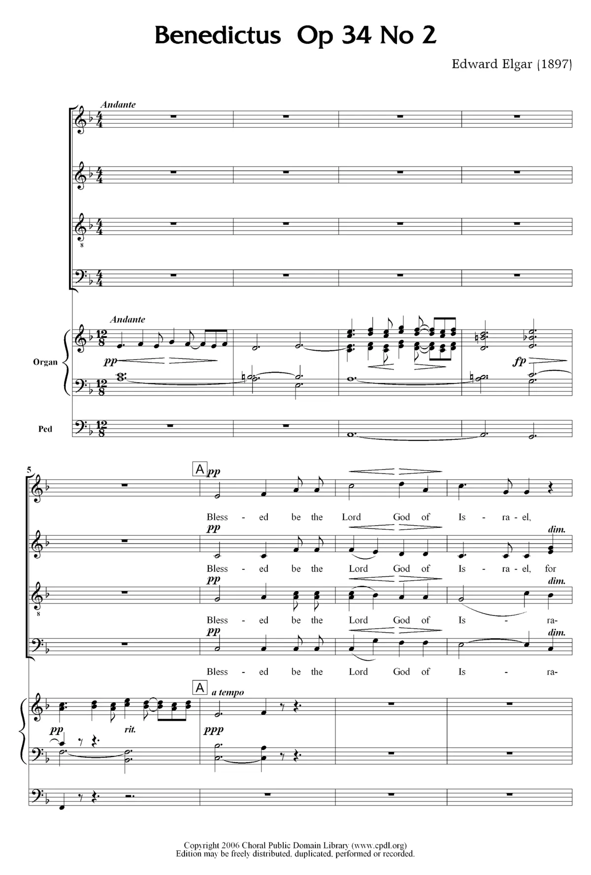Benedictus, Op. 34, No. 2 - Page 1