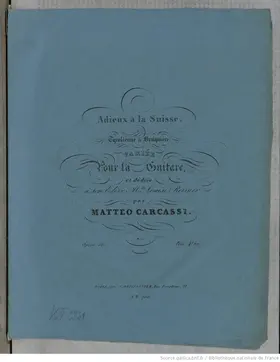 Adieux à la Suisse varié pour la guitare