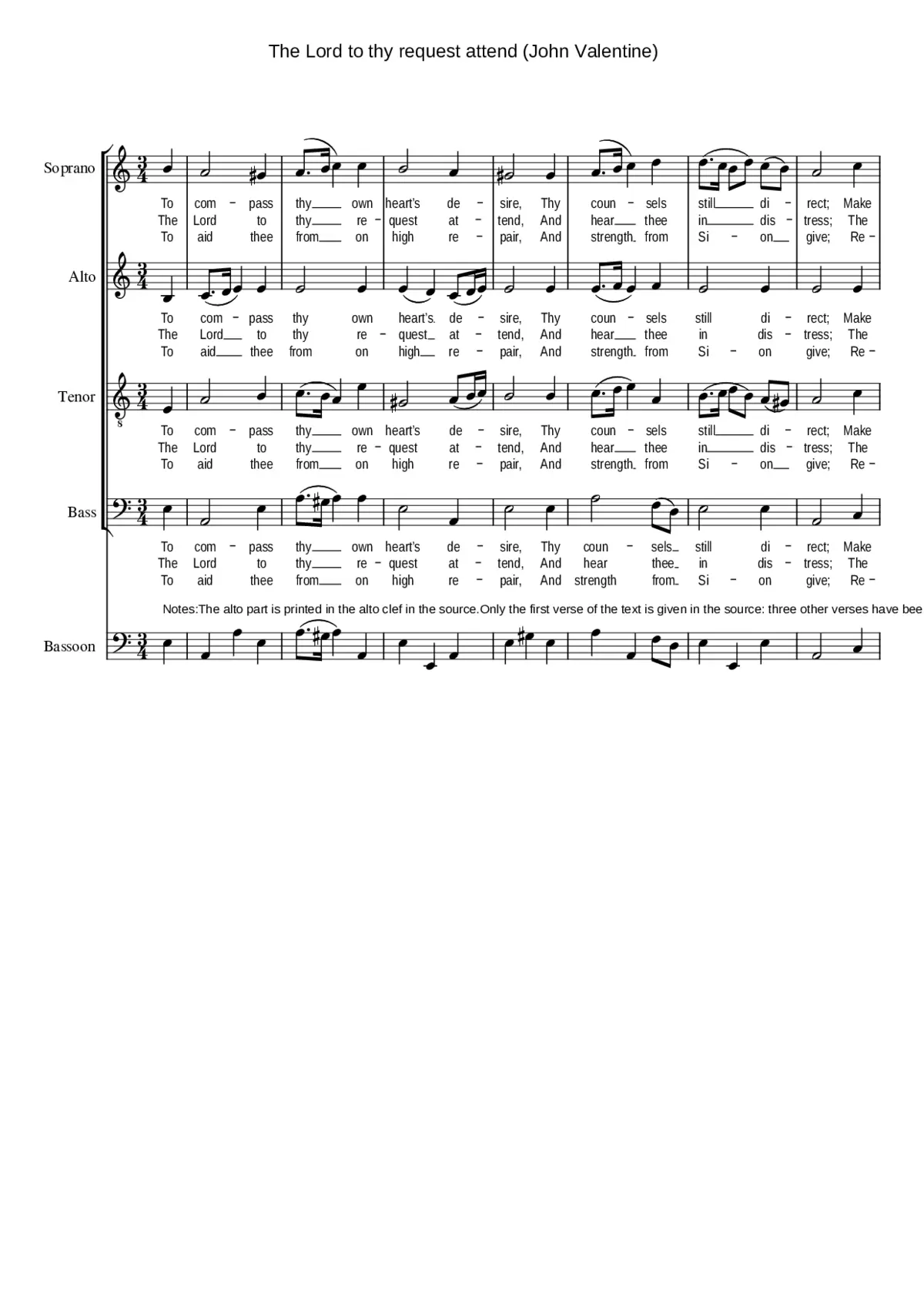 The Lord to thy request attend - Page 1