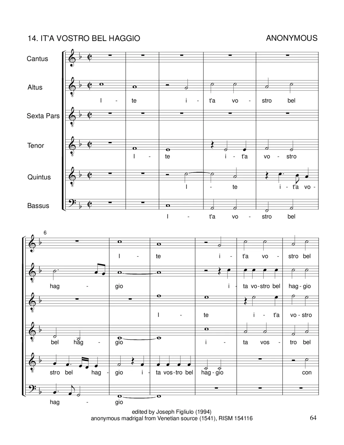 It'a vostro bel haggio (rough draft) - Page 1