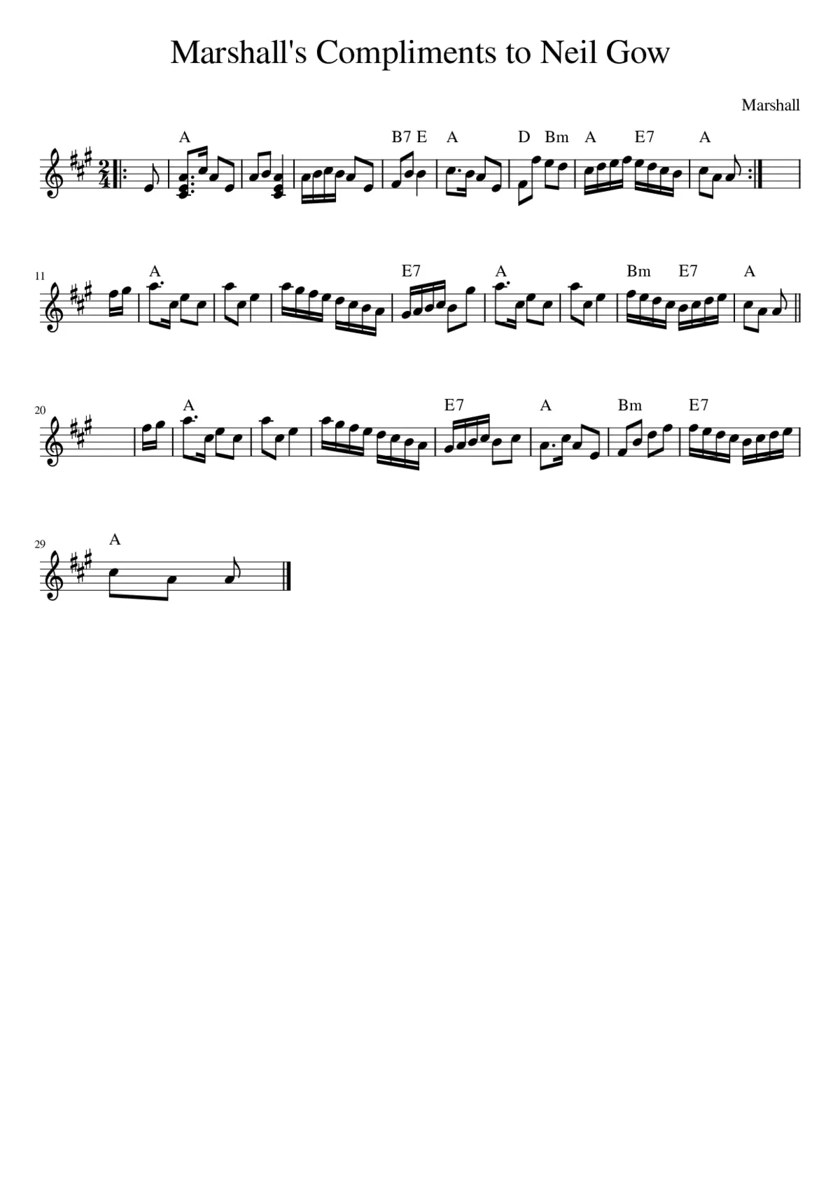 Marshall's Compliments to Neil Gow - Page 1