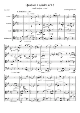 String quartet n13 in B-flat major by Dominique Picard - 1st & 2nd mv