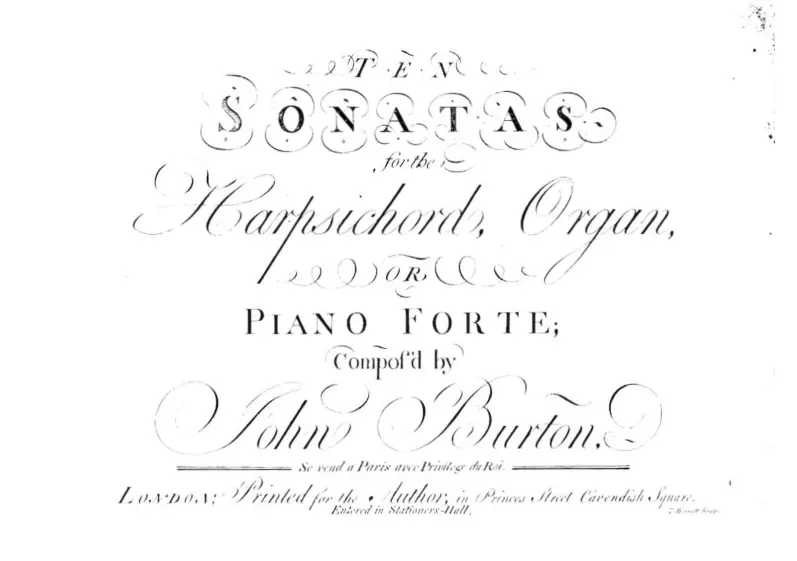 10 Sonatas for the Harpsichord, Organ or Piano Forte - Page 1