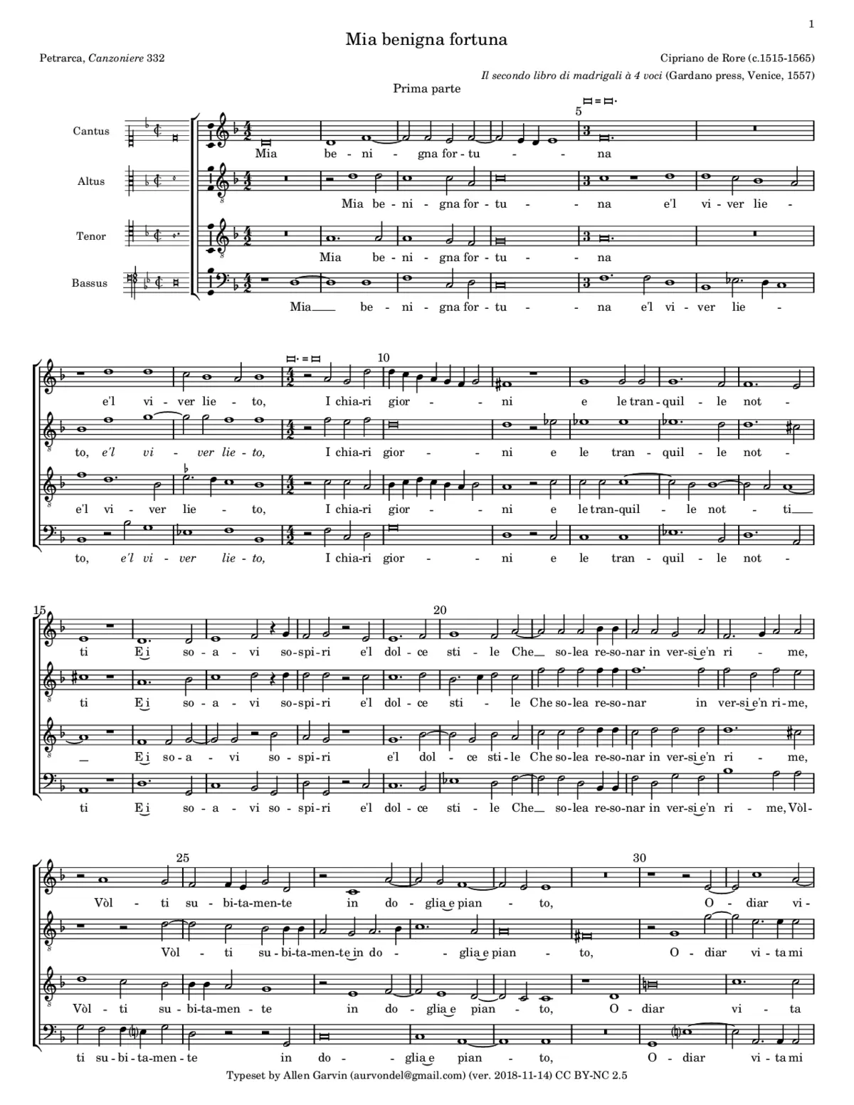 Mia benigna fortuna - Page 1