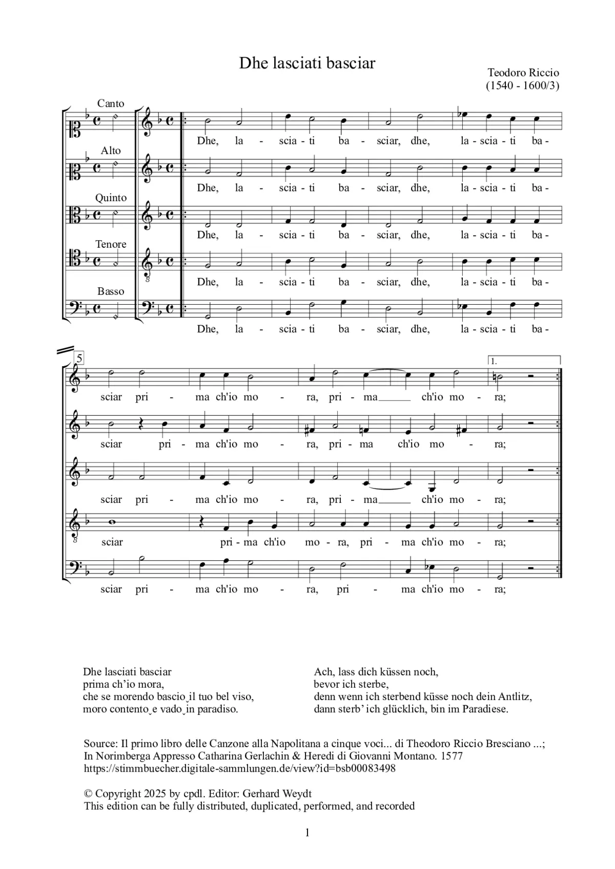 Dhe lasciati basciar - Page 1