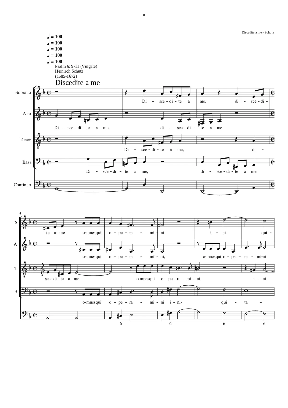 Discedite a me omnes qui operamini SWV 87 - Page 1