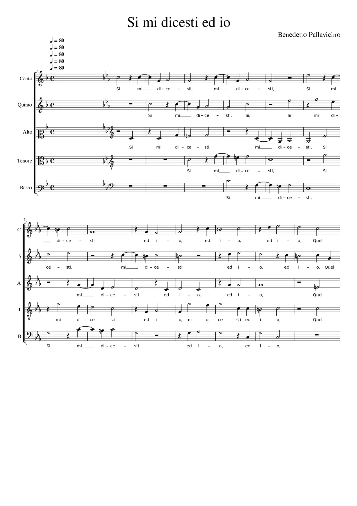 Si mi dicesti ed io - Page 1