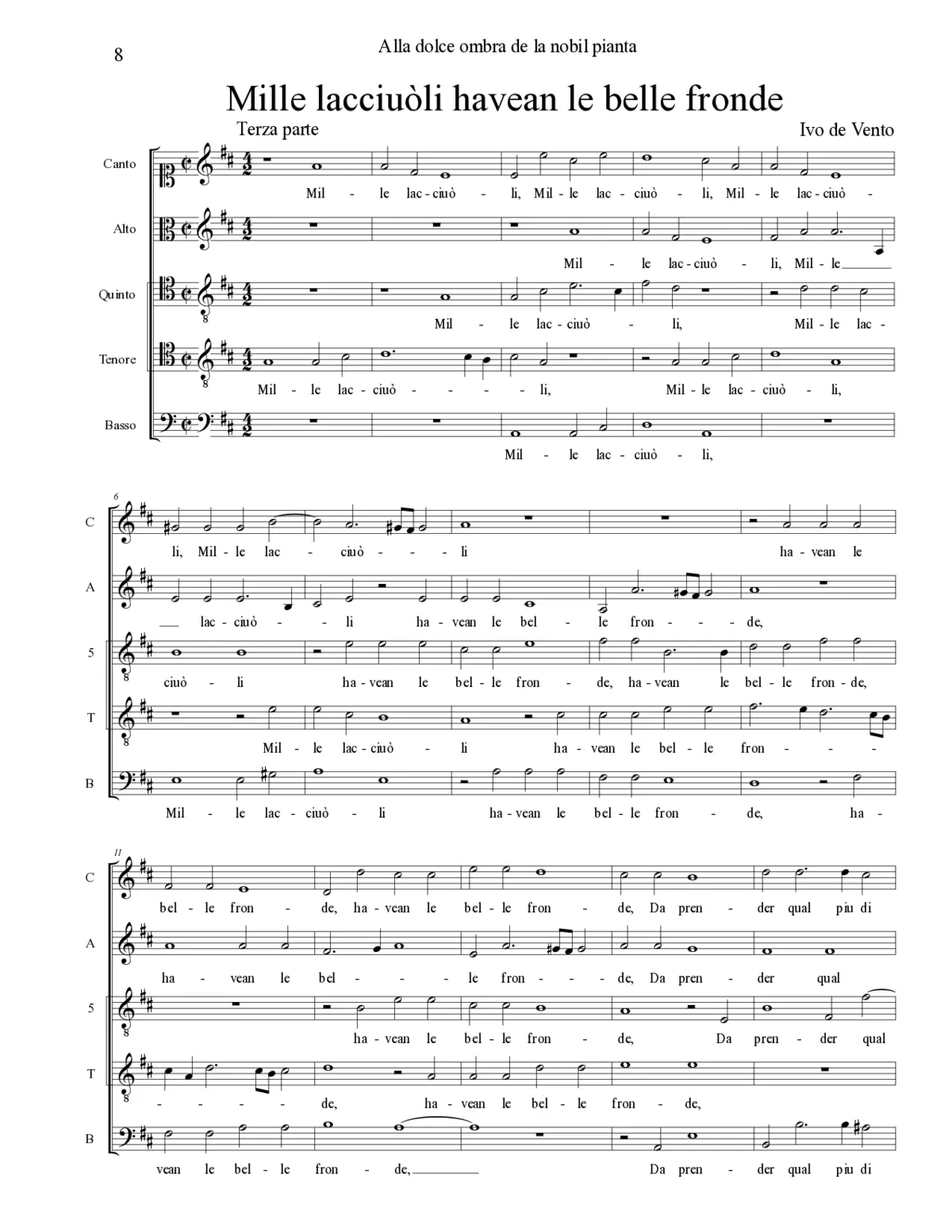 Mille lacciuòli havean le belle fronde - Page 1