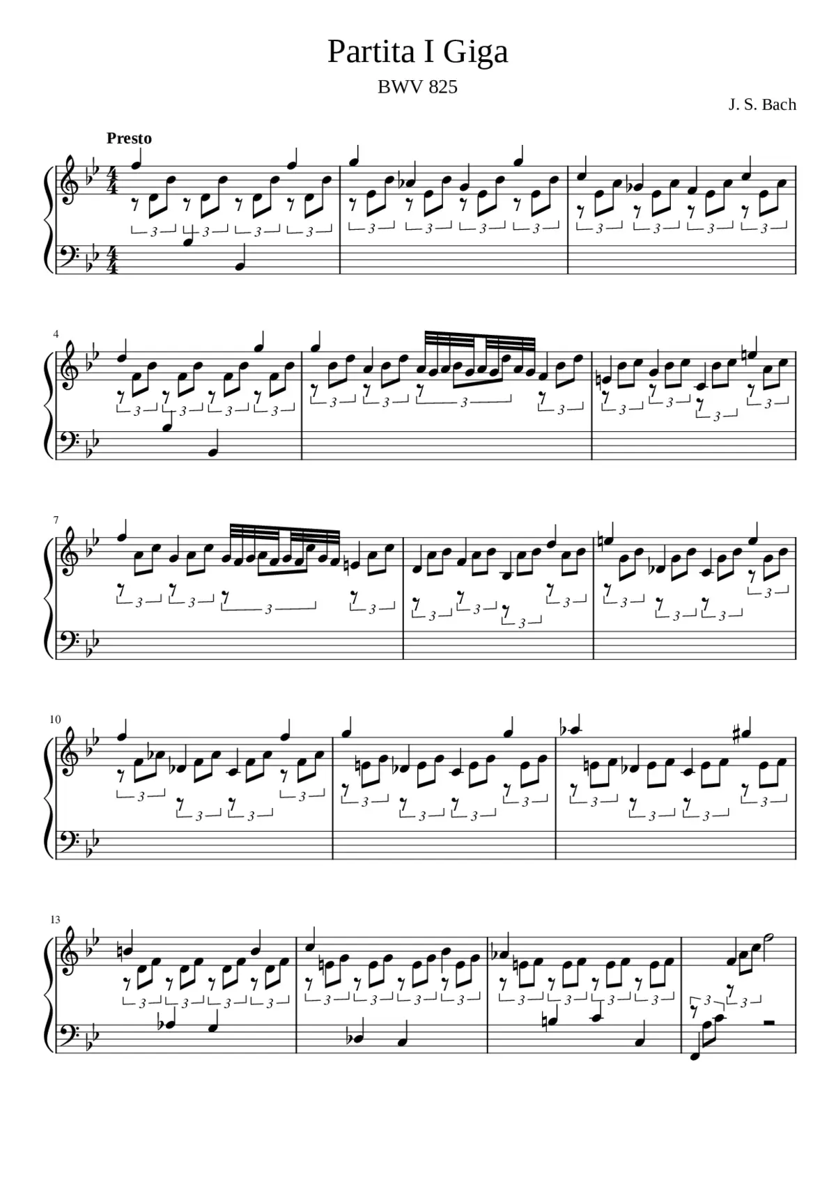 Partita in B-flat major BWV 825 - Page 1